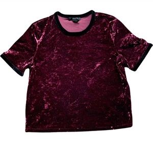 medium forever 21 velvet burgundy shirt-never worn